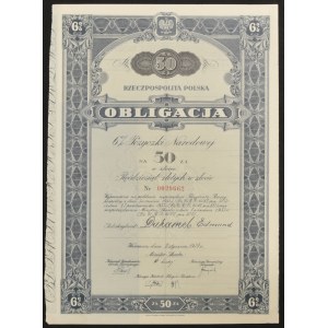 6% Pożyczka Narodowa 1934, obligacja 50 zł