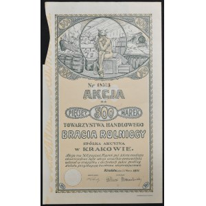 Towarzystwo Handlowe Bracia Rolniccy S.A. in Krakow, 500 mkp 1921