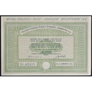 Gloria Fabryka Świec i Wyrobów Woskowych S.A., 10 x 10.000 mkp 1923