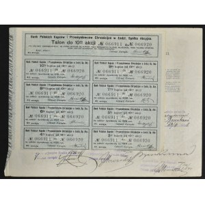 Bank of Polish Christian Merchants and Industrialists in Lodz, 10 x 500 mkp 1922, Issue IV