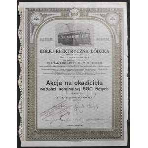 Kolej Elektryczna Łódzka S.A., 600 zł 1929, Emisja IV