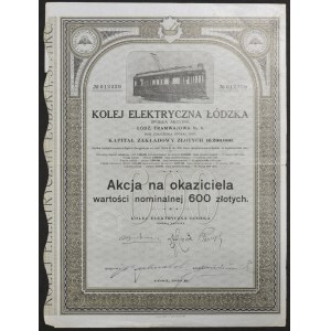 Kolej Elektryczna Łódzka S.A., 600 zł 1929, Emisja IV