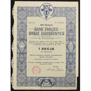 Bank Związku Spółek Zarobkowych S.A. w Poznaniu, 100 zł 1935