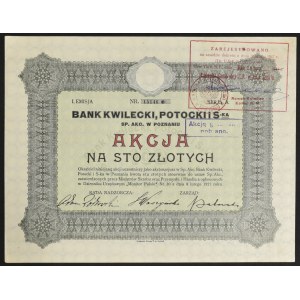 Banka Kwilecki, Potocki a S-ka, 100 PLN, emisia I