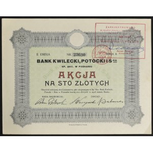 Banka Kwilecki, Potocki a S-ka, 100 PLN, emisia II