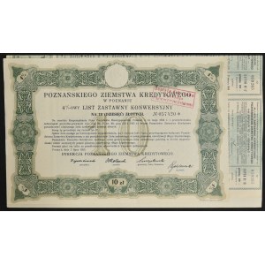 Poznań Credit Lands, 4% conversion pledge letter, 10 zloty, 1925