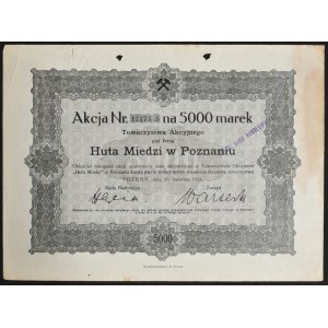 Huta na meď v Poznani S.A., 1 000 mkp 1921