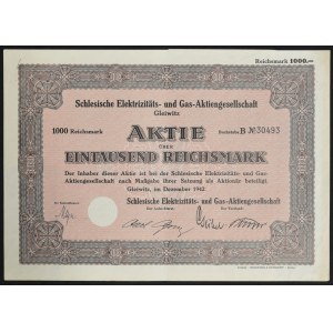 Schlesische Elektricitäts und Gas AG, 1,000 marks 1942