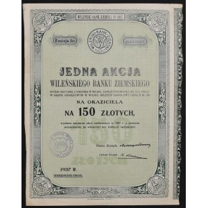 Wileński Bank Ziemski S.A., 150 zł 1937
