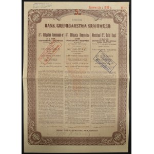 Bank Gospodarstwa Krajowego, 8%/5,5% obligacja komunalna 1.000 zł, Emisja I, Konwersja 1938