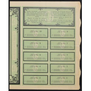 Bank Śląski Banque de Silesie S.A., akciový certifikát 1926, emisia I