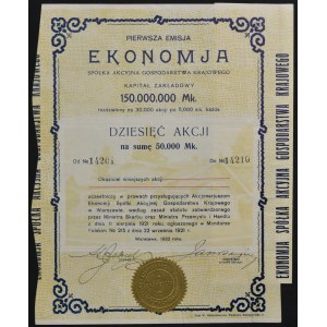 Ekonomja Spółka Akcyjna Gospodarstwa Krajowego, 10 x 5 000 mkp 1922