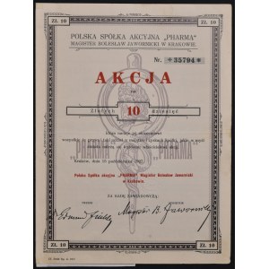 Pharma Polish Joint Stock Company Magister Boleslaw Jawornicki, 10 zl 1927