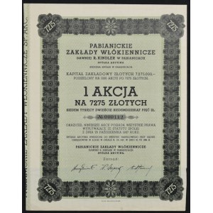 Pabianickie Zakłady Włókiennicze dawniej R. Kindler S.A., 7.275 zł