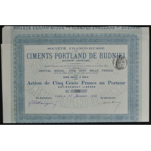 Portland Cement Factory Rudniki, 500 francs 1894