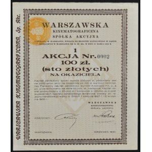 Warszawska Kinematograficzna S.A., PLN 100