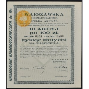 Warszawska Kinematograficzna S.A., 10 x 100 PLN