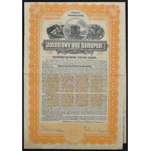 USA, Johnstown and Somerset Railway Co., 5% dlhopis v hodnote 500 USD