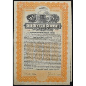 USA, Johnstown and Somerset Railway Co., 5% obligacja 500 dolarów