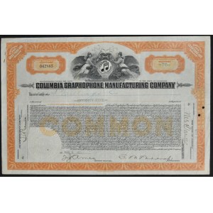 USA, Aktien - Columbia Graphophone Manufacturing Company, 1921