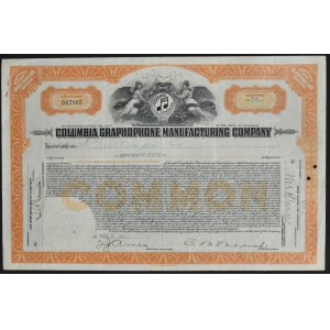 USA, akcje - Columbia Graphophone Manufacturing Company, 1921