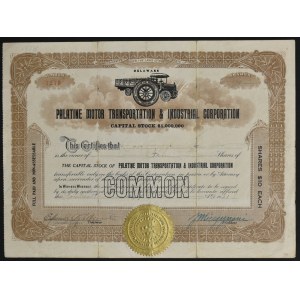 USA, akcie - Palatine Motor Transportation &amp; Industrial Corporation, 1921