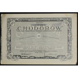 Chodorów Joint Stock Society for the Sugar Industry, 100 zloty 1925