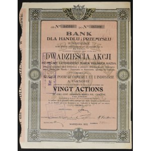 Bank for Trade and Industry, 20 x 540 mkp 1922, Issue VIII