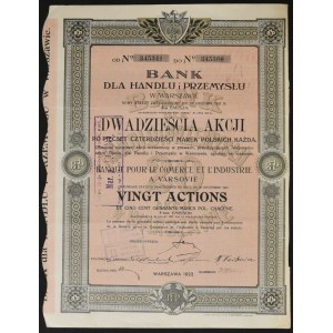 Bank dla Handlu i Przemysłu, 20 x 540 mkp 1922, Emisja VIII