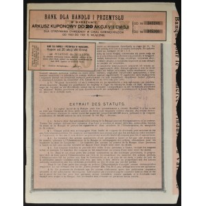 Banka pre obchod a priemysel, 20 x 540 mkp 1922, vydanie VIII