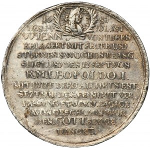 Rakúsko, Leopold I., medaila za obliehanie Viedne a víťazstvo nad Turkami 1683 - VELMI ZRADKÉ