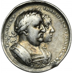 Jan III Sobieski, medaile z návštěvy královského páru v Gdaňsku 1677 - VELKÁ RARITA