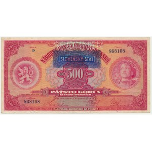 Slovensko, 500 korun 1929 (1939) - MODEL -.