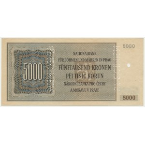 Čechy a Morava, 5 000 korún 1944 - MODEL -.