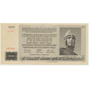 Bohemia & Moravia, 5.000 Korun 1944 - SPECIMEN -