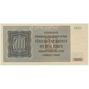 Bohemia & Moravia, 5.000 Korun 1944 - SPECIMEN -