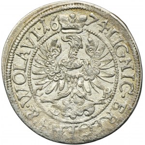 Silsia, Duchy of Liegnitz-Brieg-Wohlau, Georg Wilhelm, 3 Kreuzer Brieg 1674 CB - RARE
