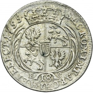 August III Sas, Ort Leipzig 1755 EC Efraimek - bodka za dátumom
