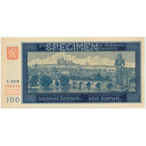 Čechy a Morava, 100 korun 1940 - 1. emise - MODEL -.