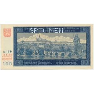 Čechy a Morava, 100 korun 1940 - 1. emise - MODEL -.