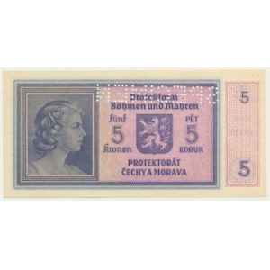 Čechy a Morava, 5 korún (1940) - MODEL -.