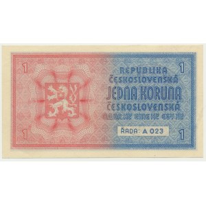 Čechy a Morava, 1 koruna (1939) - tlačené -.