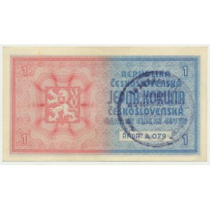 Bohemia & Moravia, 1 Koruna (1939) - with handstamp -