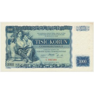 Československo, 1 000 korún 1934 - MODEL -.