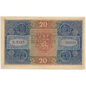 Czechoslovakia, 20 Korun 1919 - RARE