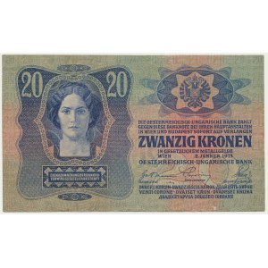 Czechoslovakia, 20 Haleru (1919) on 20 Korun 1913