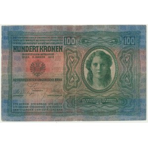 Československo, 1 koruna 1919 na 100 korún 1912