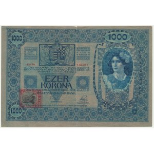 Czechoslovakia, 10 Korun (1919) on 1.000 Korun 1902