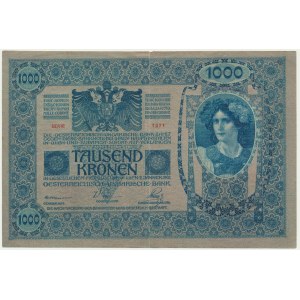 Czechoslovakia, 10 Korun (1919) on 1.000 Korun 1902