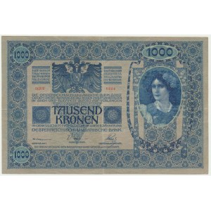 Czechoslovakia, 10 Korun (1919) on 1.000 Korun 1902